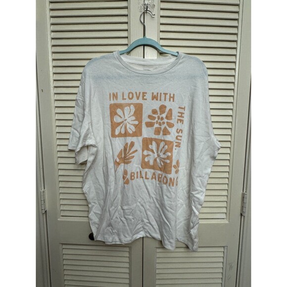 Billabong In Love With The Sun Oversized T-Shirt SIZE Large 100% Cotton - Picture 1 of 7